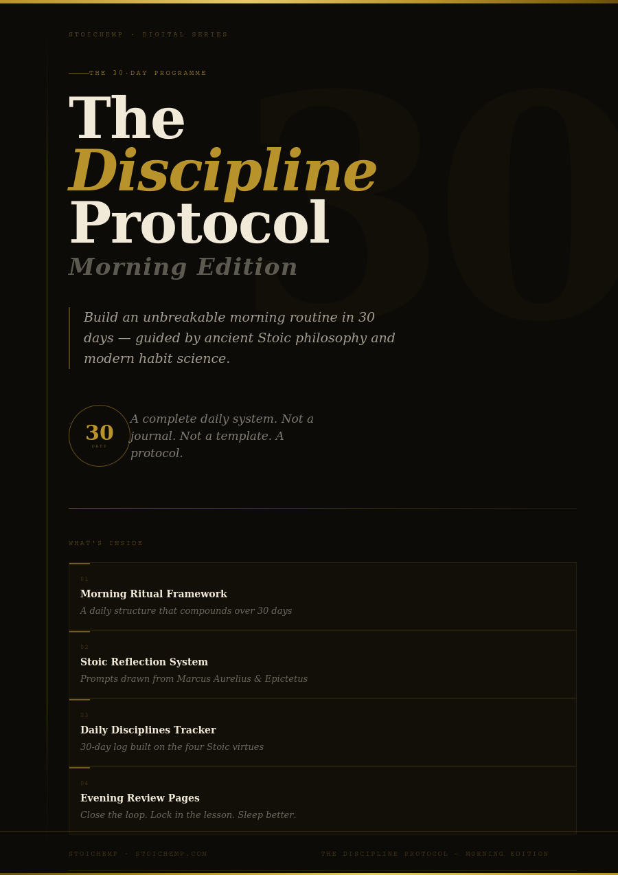 The Discipline Protocol — Printable Stoic Daily Journal